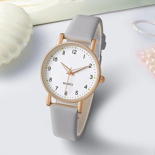 Casual Women's Watch Pu Leather Strap Wristwatch